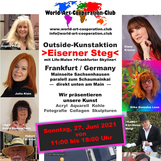 Frankfurt Mainufer Kunstaktion von World Art Cooperation