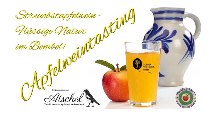 Apfelweintasting zum Tag der Streuoberwiesen bei Atschel Brückenviertel Frankfurt