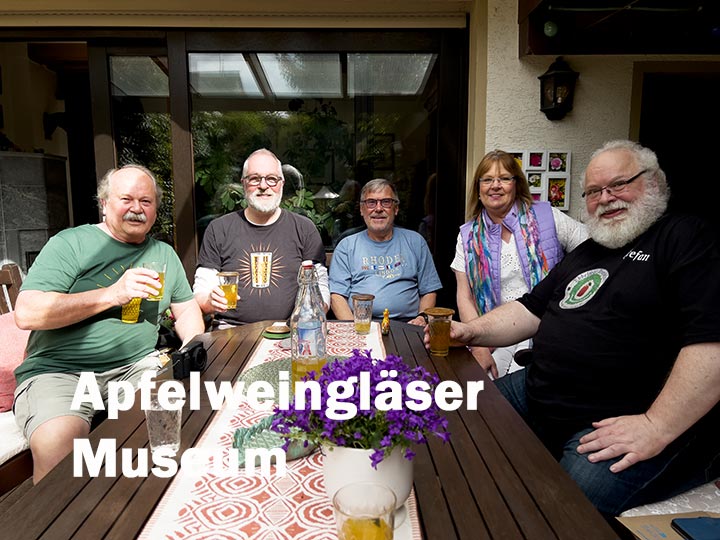 Apfel, Apfelwein, Apfelweinlokal, Apfelweingläser und Apfelweingläser Museum