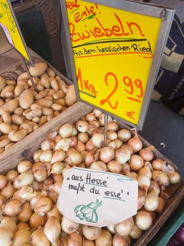 Kartoffel Stand Frankfurt Wochenmarkt Südbahnhof